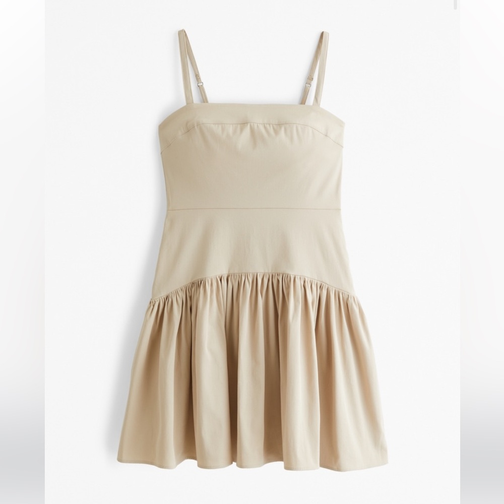 Abercrombie & Fitch Cream Ruffled Tiered Sundress